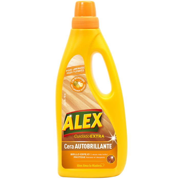 La nueva ALEX Cera Autobrillante consigue hasta 3 veces más brillo* gracias a su nueva y exclusiva fórmula elaborada con Microceras abrillantadoras naturales